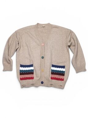 ODDY Colorful Pocket Button-Up Cardigan Sweater S/M